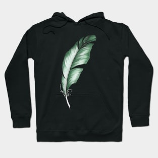Green feather Hoodie